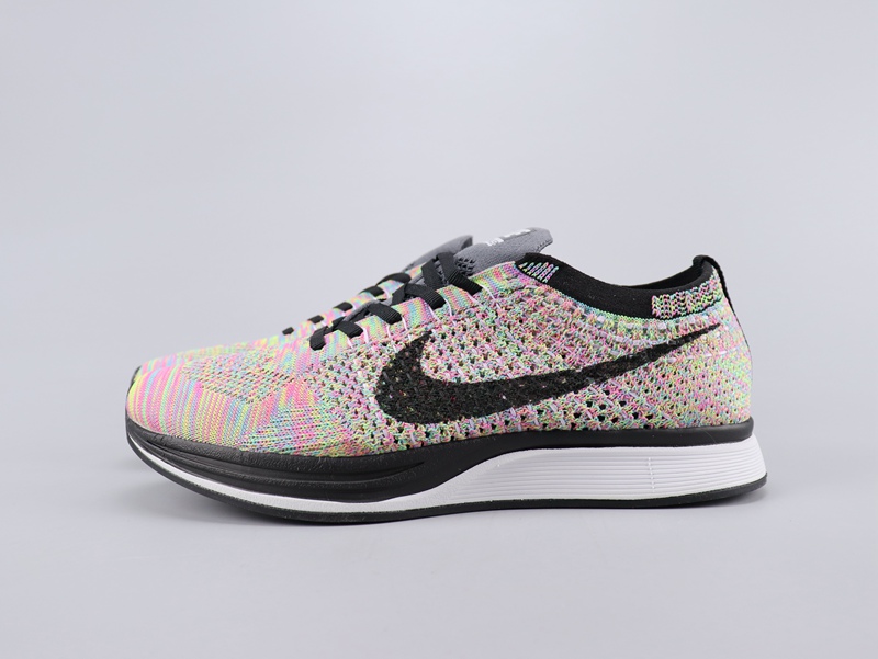 2020 Men Nike Flyknit Racer Tainbow Colorful Black Shoes